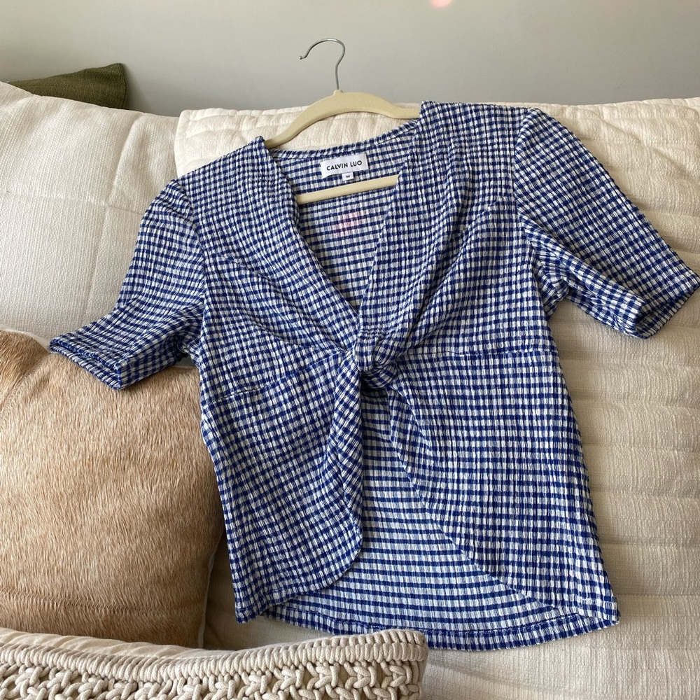 Calvin Luo Gingham Top